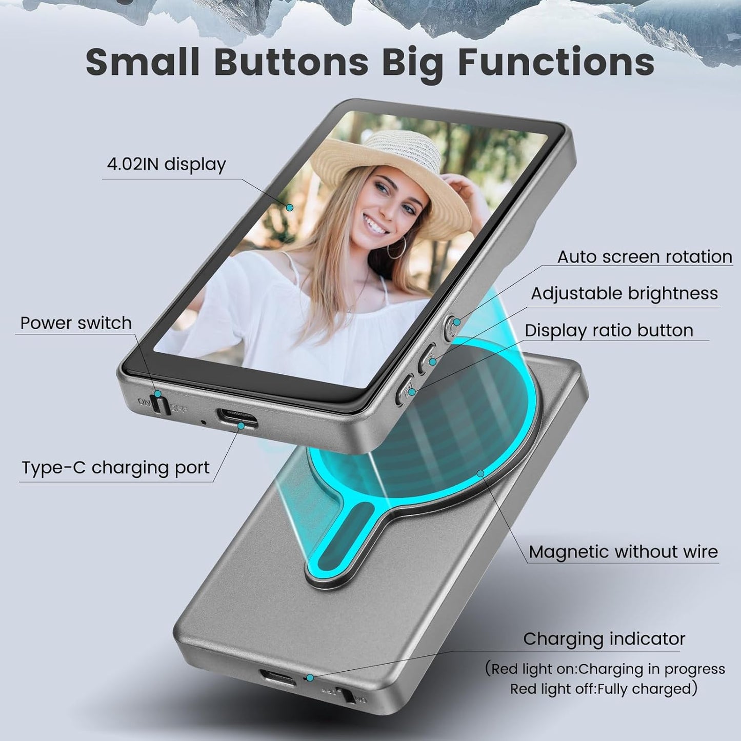 Magnetic Selfie Mirror Screen